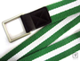 Vihreä-valkoinen Canvasvyö 40mm rengas soljella