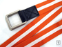 Oranssi-Valkoinen Canvasvyö 40mm rengas soljella