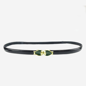 Musta Patella vyö 15mm- hopea Fishkiss-solki