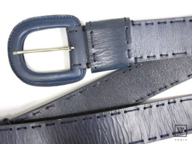 Sininen tikattu nahkavyö 45mm- topatulla soljella
