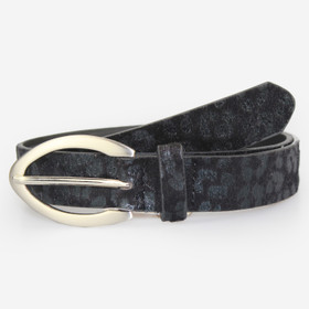 Musta leopardi vyö 30mm- hopeasoljella