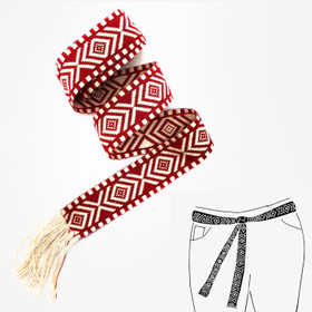 Punainen solmittava kangasvyö 40mm