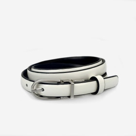 Valkoinen kääntövyö 15mm- hopeasoljella