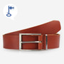 Punaruskea nahka farkkuvyö 40mm- metallijuoksijlla
