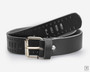 L. Musta Reikänahkavyö 25mm