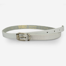 L. Valkoinen Nahkavyö 15mm rullasoljella