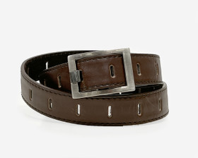 L. Ruskea Reikävyö 25mm läpisoljella