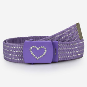 L. Lila Canvasvyö 30mm strassisydän solki