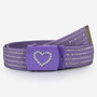 L. Lila Canvasvyö 30mm strassisydän solki