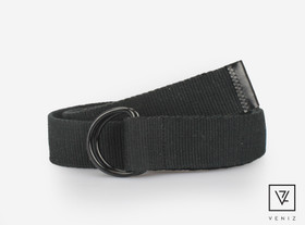 L. Musta Canvasvyö 30mm rengasoljella