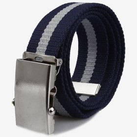 L. Navy/Valkoinen canvasvyö 35mm