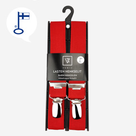 Lasten henkselit 25mm punaiset H-malli