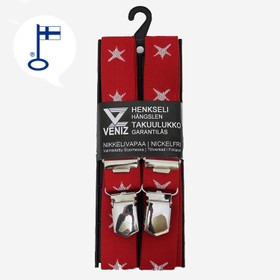 Lasten henkselit 25mm punaiset tähti H-malli