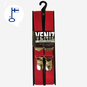 Lasten henkselit 18mm punaiset H-malli