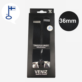 Kuosihenkselit lahjakotelossa Musta raidallinen