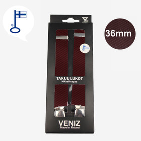 VENIZ 36mm Punaiset Juhla H-henkselit lahjakotelossa