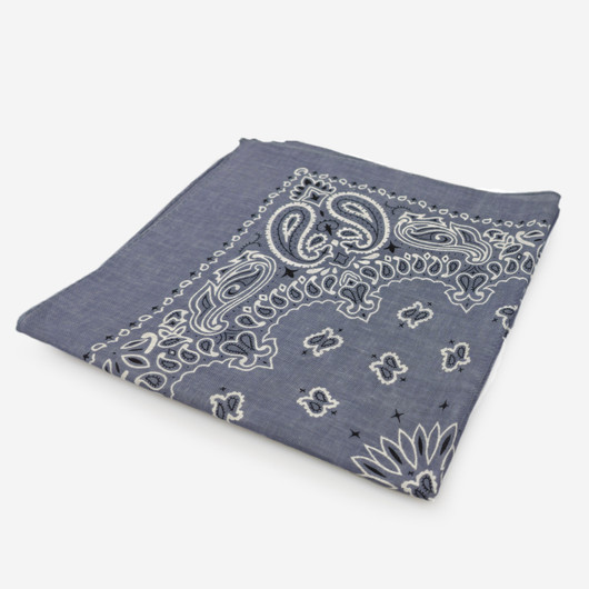Puuvilla bandana huivi -Denimsininen