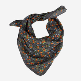 Huivi kukkakuvioitu -Tummanharmaa