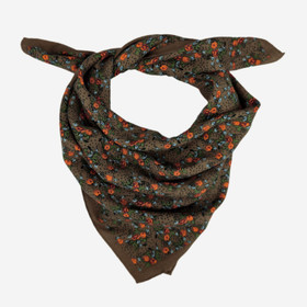 Huivi kukkakuvioitu -Ruskea