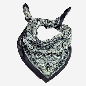 Huivi paisleykuvioitu -Musta