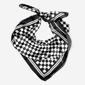 Shakkiruudullinen neliöhuivi -Musta-valkoinen