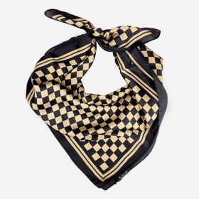 Shakkiruudullinen neliöhuivi -Musta-ruskea