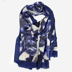 Huivi Akvarellikuvioitu -Sininen