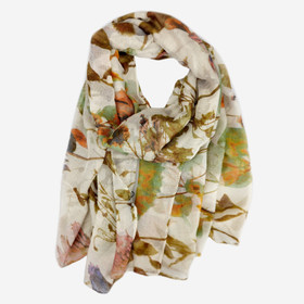 Huivi kukkakuvioitu -Beige