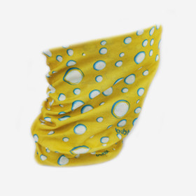 Keltainen Sporttituubihuivi kuplakuosilla