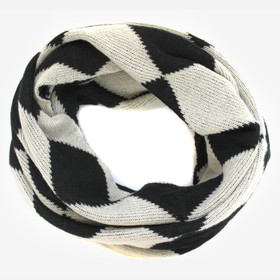 Mustavalkoinen Harlekiini -tuubihuivi