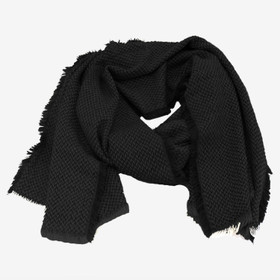 Paksu herringbone huivi -Musta