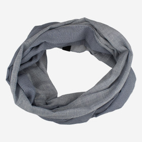 Raidallinen tuubihuivi -Sini-valko