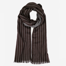 Raidallinen huivi -Tummanruskea