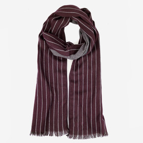 Raidallinen huivi -Viininpunainen