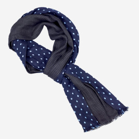 Kaksipuolinen huivi -Tummanharmaa/sininen