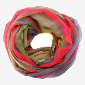 Harm./Pinkki värikäs raitatuubihuivi