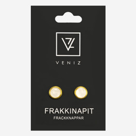 Frakkinapit pari -kulta helmiäisvalkoinen