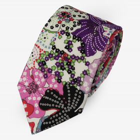 Pinkki-Lila Kukka solmio 70mm