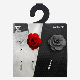 VENIZ Rintaneula 3kpl Harmaa/valko/Punainen