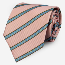 Koralli-Sini raidallinen solmio 90mm