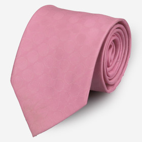 Vaaleanpunainen pallokuvioitu solmio 90mm