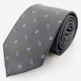 Sinertävänharmaa solmio 70mm- pilkullinen