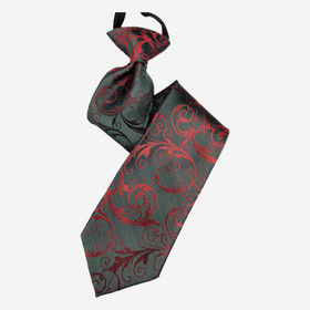 VENIZ 40cm Lasten Musta/Punainen koukerokuosi solmio