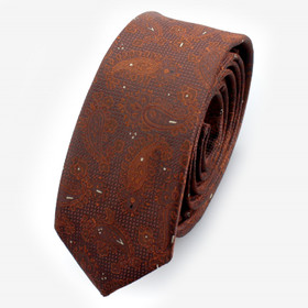 VENIZ 50mm ruskea kashmir kuvioitu solmio