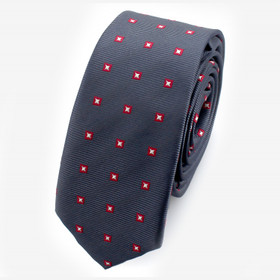 Tummanharmaa pilkullinen solmio 50mm