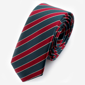 Punaharmaa raidallinen solmio 50mm