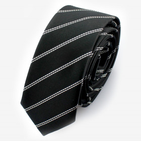 Musta raidallinen solmio 50mm