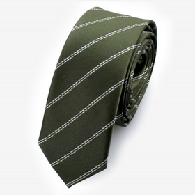 Oliivinvihreä raidallinen solmio 50mm