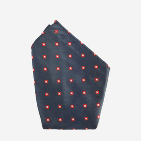 VENIZ Tummanharmaa pilkullinen taskuliina