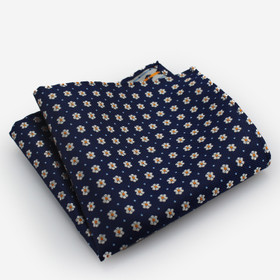 VENIZ Sininen pilkullinen kukka taskuliina